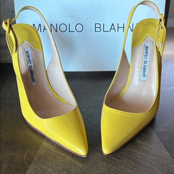Manolo Blahnik Sunny Yellow Slingback Heels